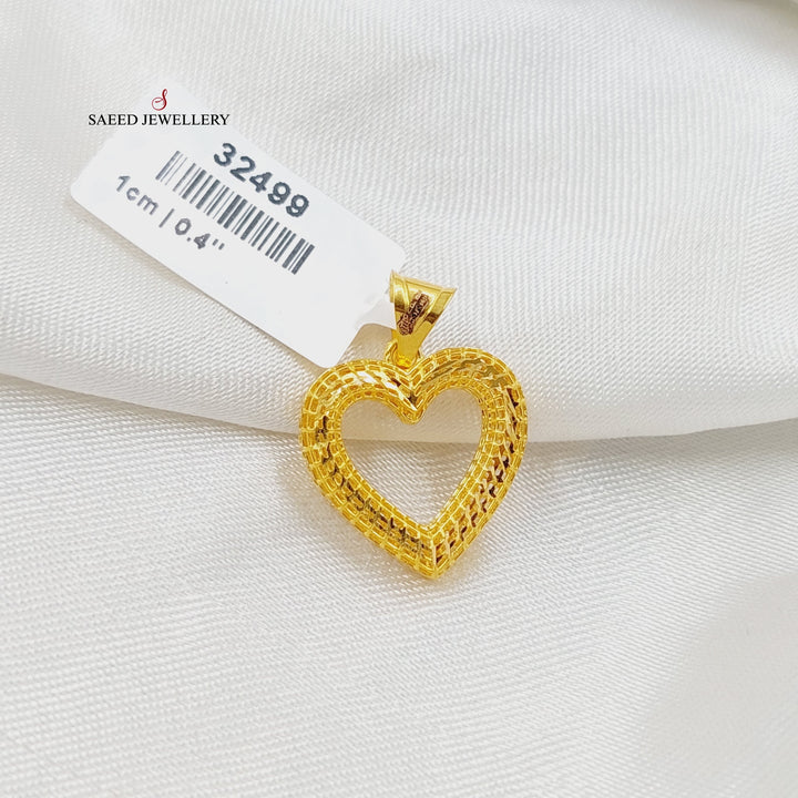 21K Gold Deluxe Heart Pendant by Saeed Jewelry - Image 3