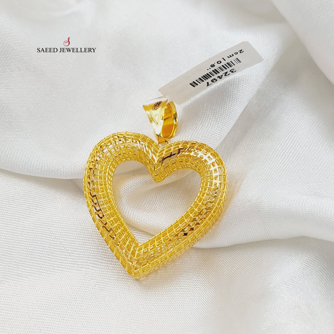 21K Gold Deluxe Heart Pendant by Saeed Jewelry - Image 2