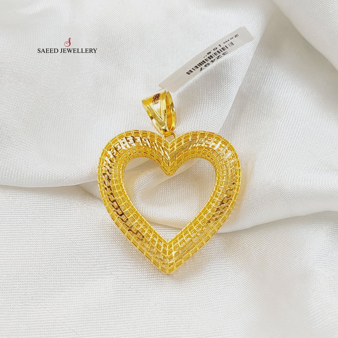 21K Gold Deluxe Heart Pendant by Saeed Jewelry - Image 1