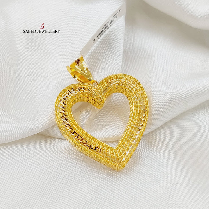 21K Gold Deluxe Heart Pendant by Saeed Jewelry - Image 3