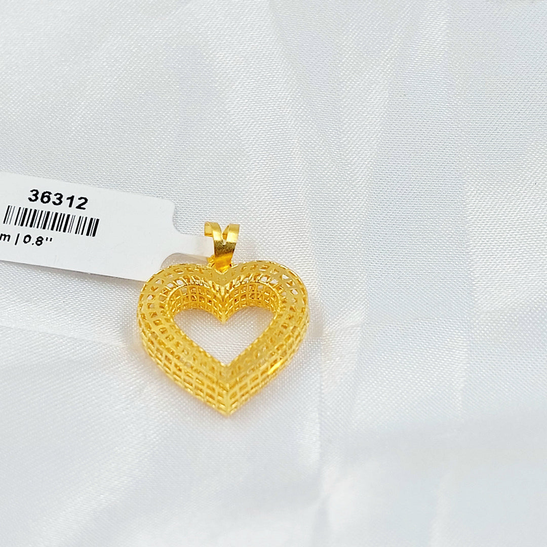 Deluxe Heart Pendant Made of 21K Gold by Saeed Jewelry 