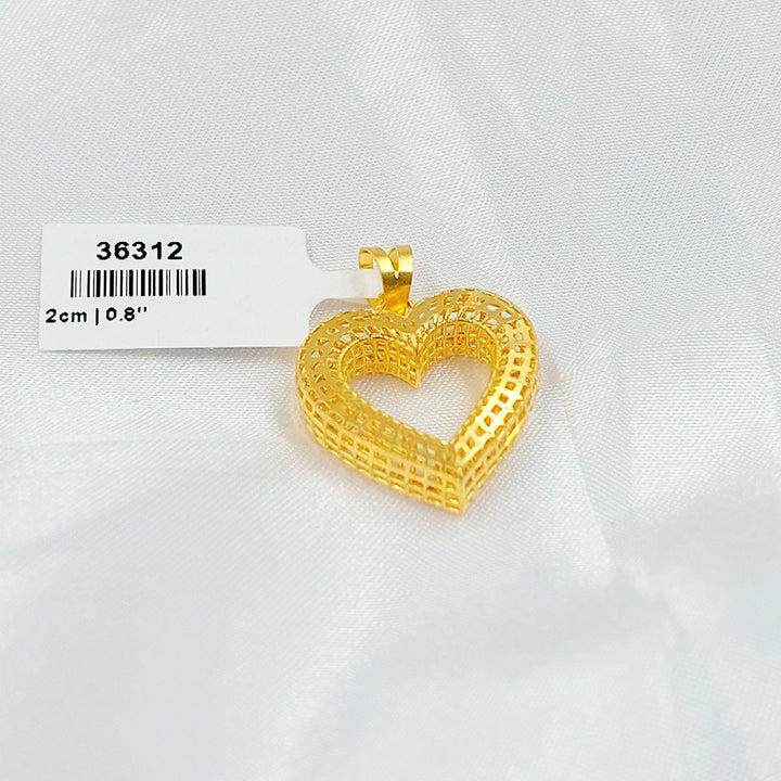 Deluxe Heart Pendant Made of 21K Gold by Saeed Jewelry 