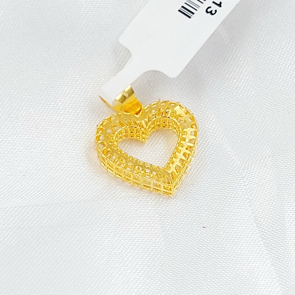 Deluxe Heart Pendant Made of 21K Gold by Saeed Jewelry 