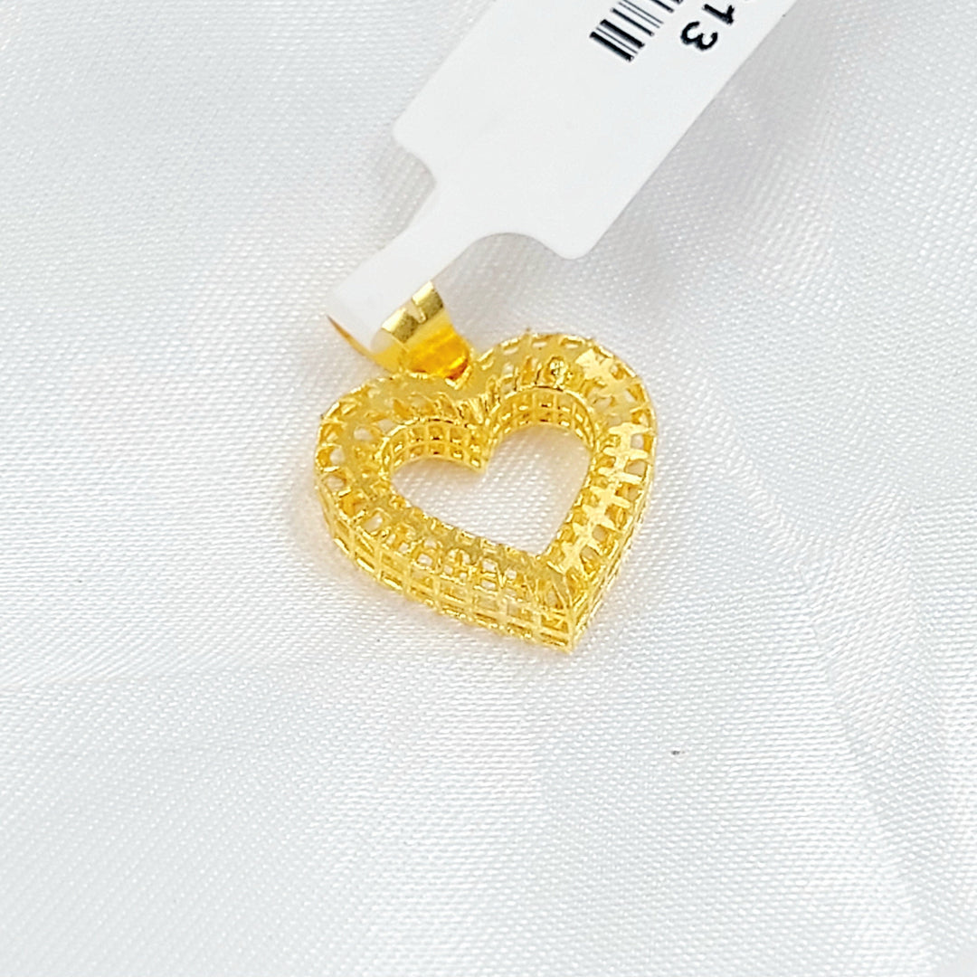 Deluxe Heart Pendant Made of 21K Gold by Saeed Jewelry 