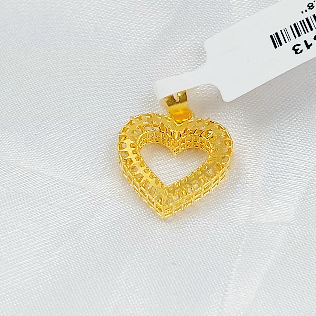 Deluxe Heart Pendant Made of 21K Gold by Saeed Jewelry 