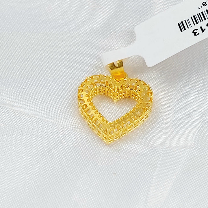 Deluxe Heart Pendant Made of 21K Gold by Saeed Jewelry 