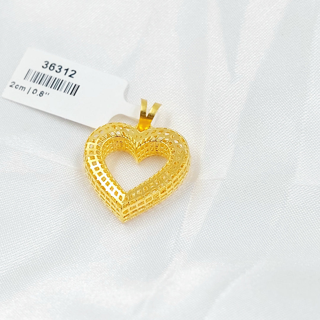 Deluxe Heart Pendant Made of 21K Gold by Saeed Jewelry 