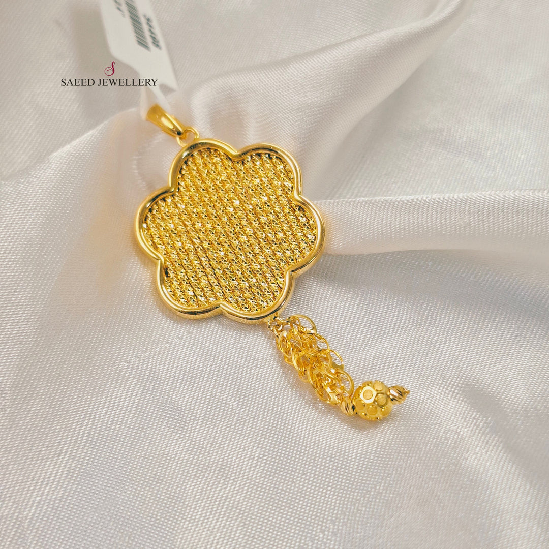 Deluxe Rose Pendant Made of 21K Gold by Saeed Jewelry 