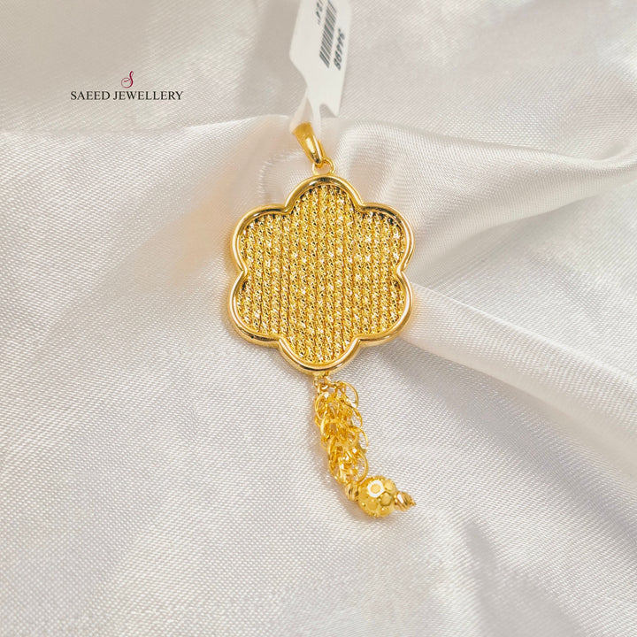 Deluxe Rose Pendant Made of 21K Gold by Saeed Jewelry 