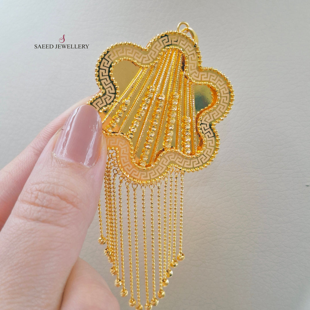 Deluxe Rose Pendant Made of 21K Gold by Saeed Jewelry 