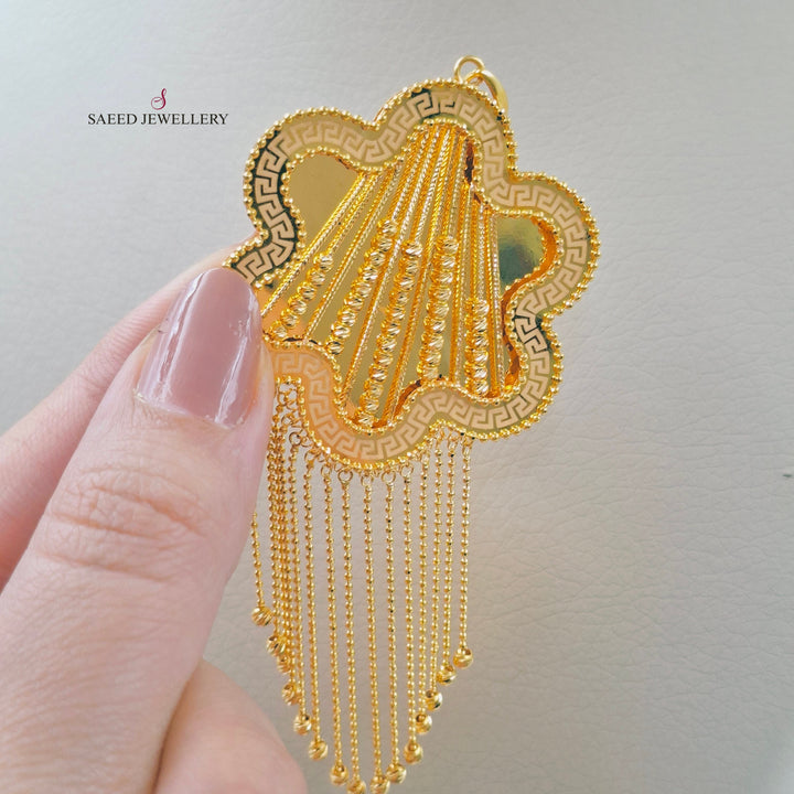 Deluxe Rose Pendant Made of 21K Gold by Saeed Jewelry 