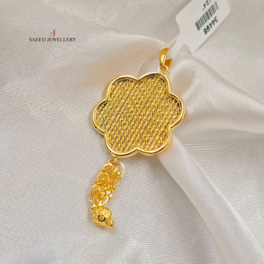 Deluxe Rose Pendant Made of 21K Gold by Saeed Jewelry 