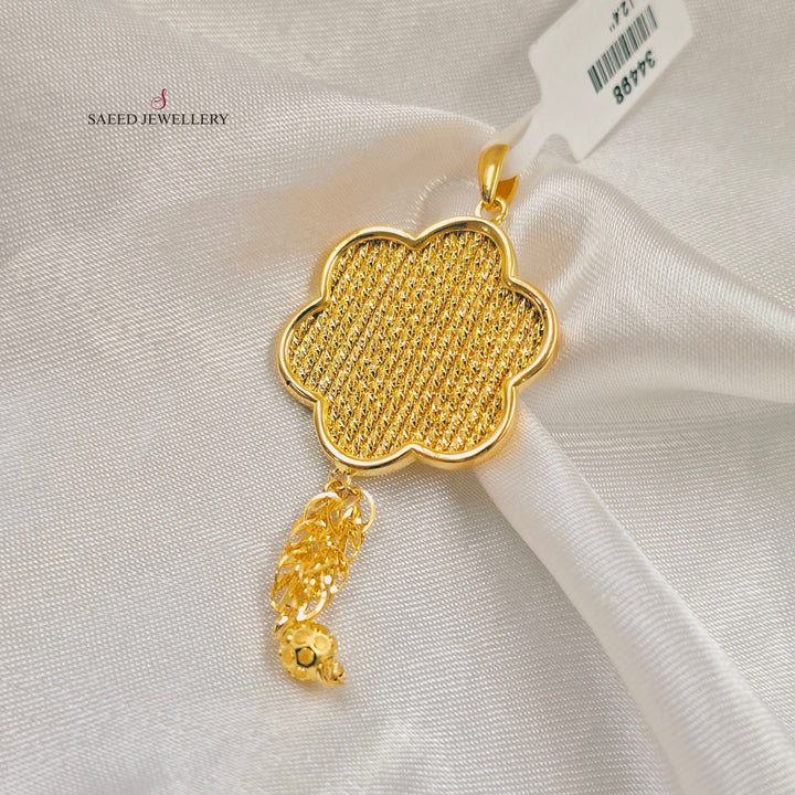 Deluxe Rose Pendant Made of 21K Gold by Saeed Jewelry 