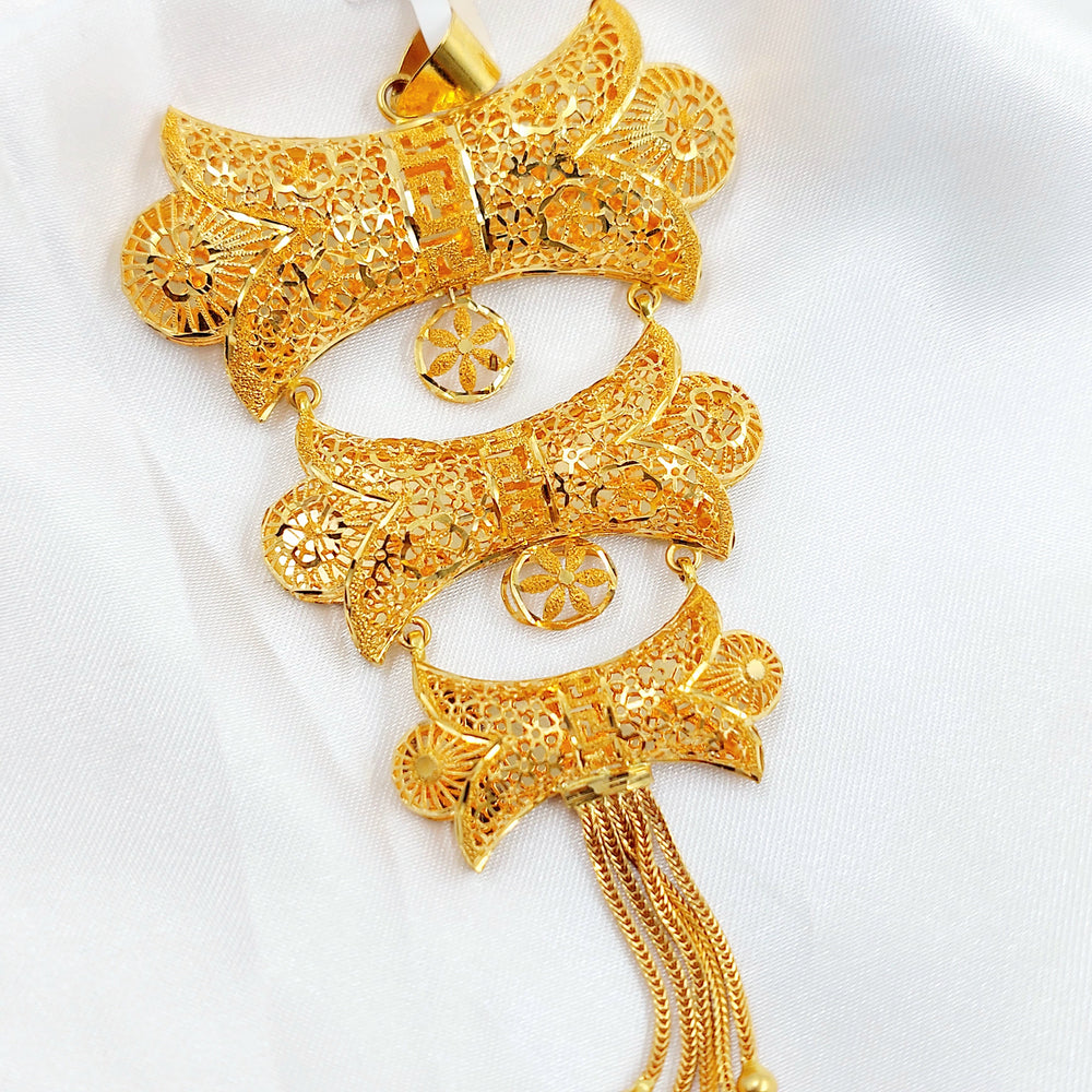 Deluxe Tie Pendant Made of 21K Gold by Saeed Jewelry 