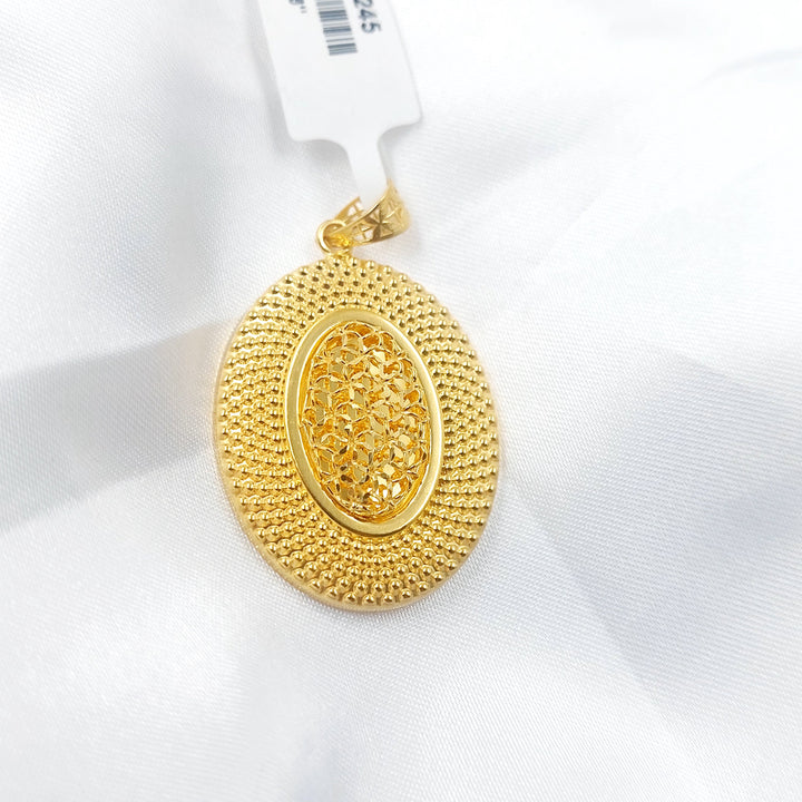 21K تعليقة بيضاوي-مجوهرات الشيخ سعيد-Saeed Jewelry 