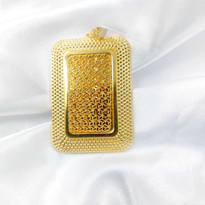 Engraved Pendant Made of 21K Gold by Saeed Jewelry 