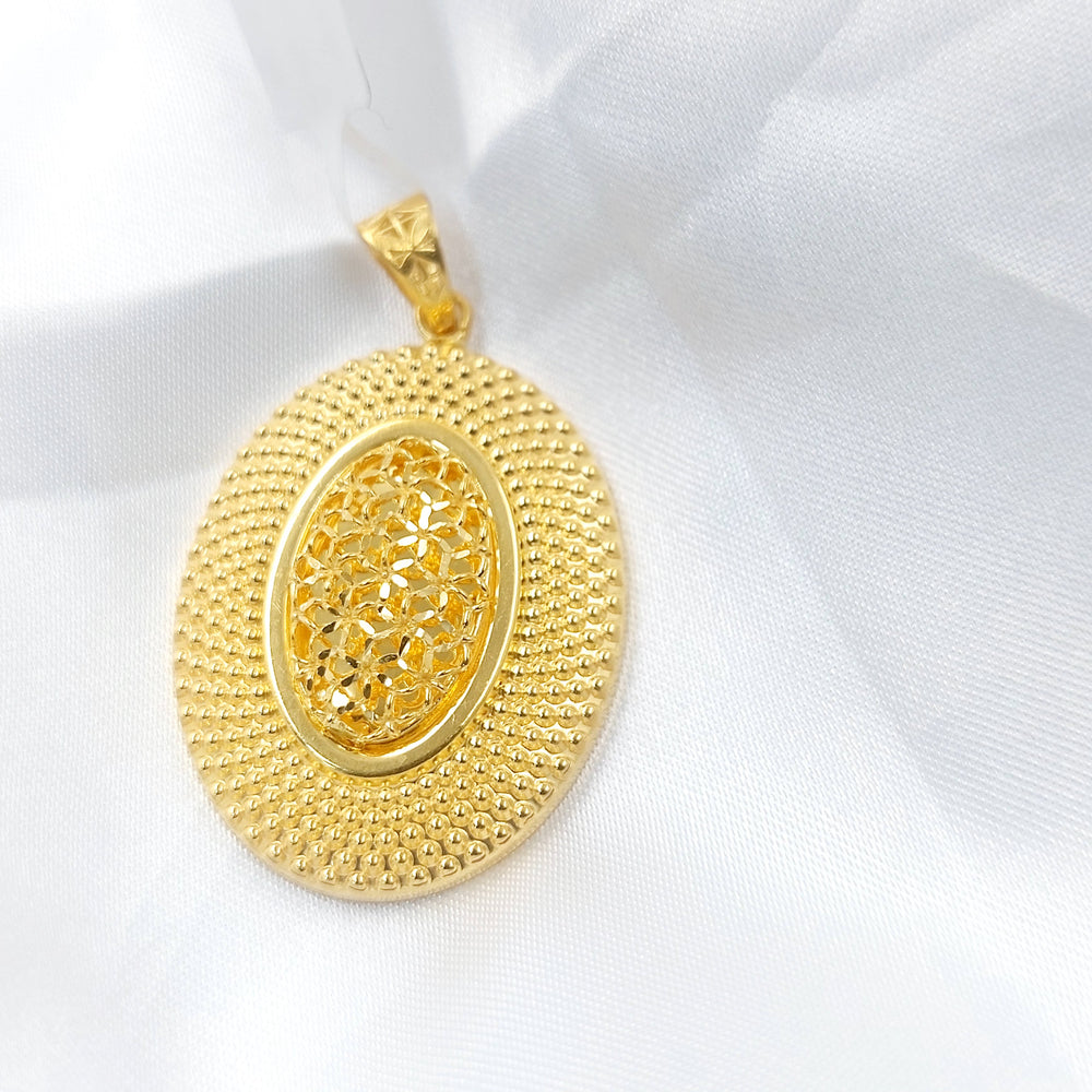 21K تعليقة بيضاوي-مجوهرات الشيخ سعيد-Saeed Jewelry 