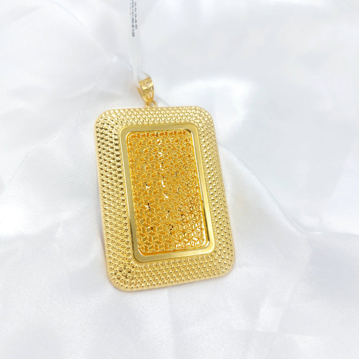 Engraved Pendant Made of 21K Gold by Saeed Jewelry 