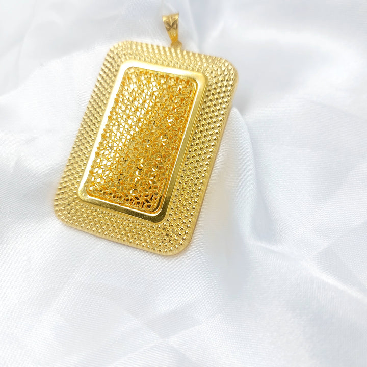 Engraved Pendant Made of 21K Gold by Saeed Jewelry 