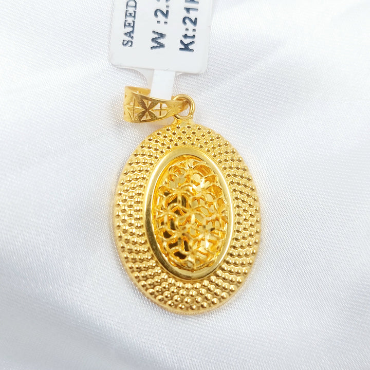 21K تعليقة بيضاوي-مجوهرات الشيخ سعيد-Saeed Jewelry 