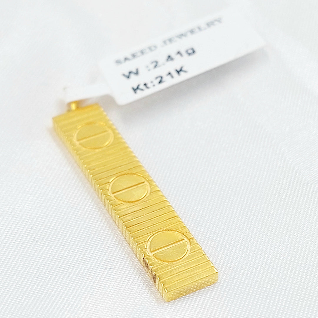 Figaro Pendant Made of 21K Gold by Saeed Jewelry 
