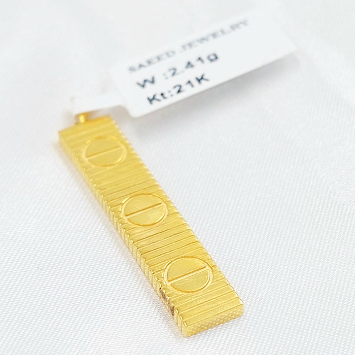Figaro Pendant Made of 21K Gold by Saeed Jewelry 