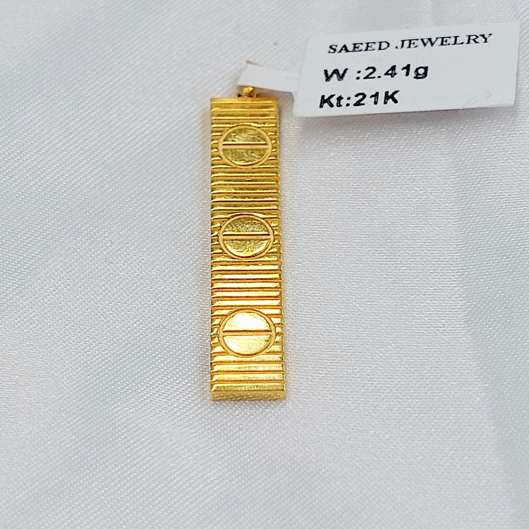 Figaro Pendant Made of 21K Gold by Saeed Jewelry 