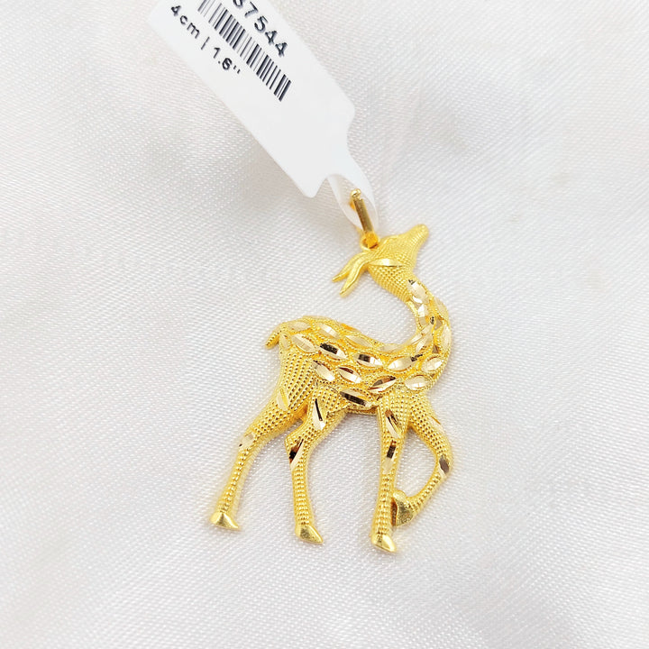 Gazelle Pendant Made of 21K Gold by Saeed Jewelry 