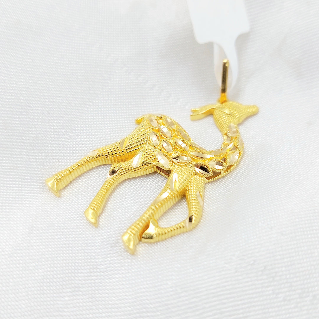 Gazelle Pendant Made of 21K Gold by Saeed Jewelry 