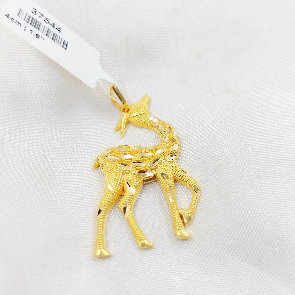 Gazelle Pendant Made of 21K Gold by Saeed Jewelry 