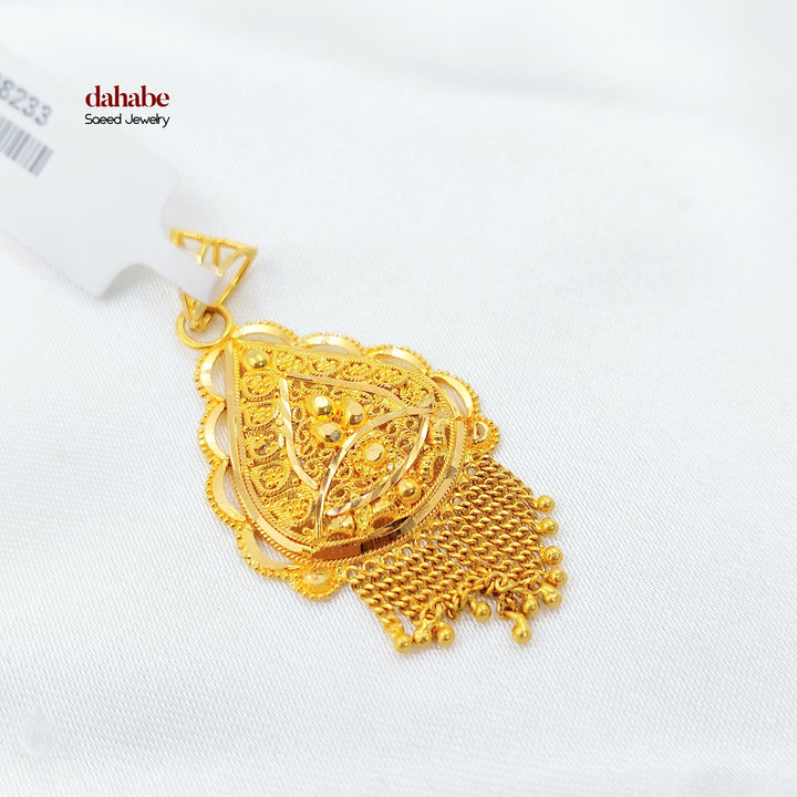 Indian Pendant Made of 21K Gold by Saeed Jewelry 