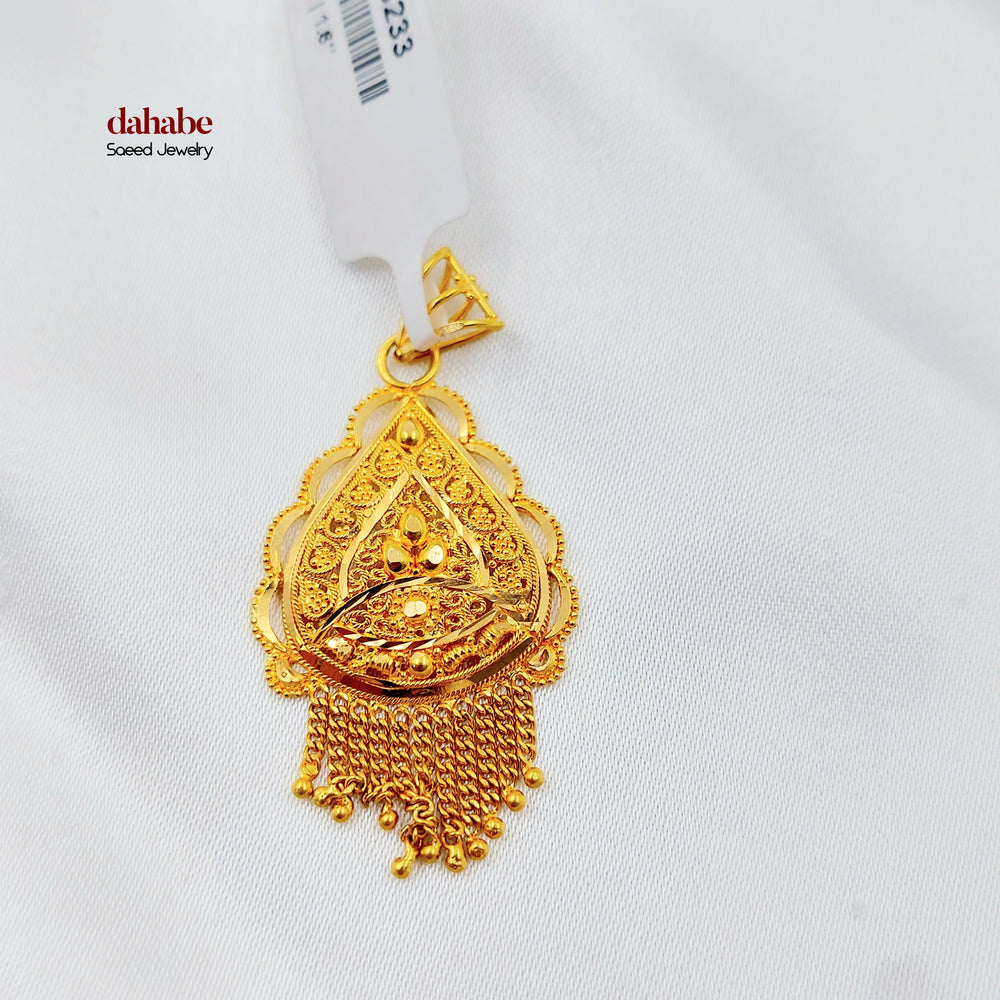 Indian Pendant Made of 21K Gold by Saeed Jewelry 