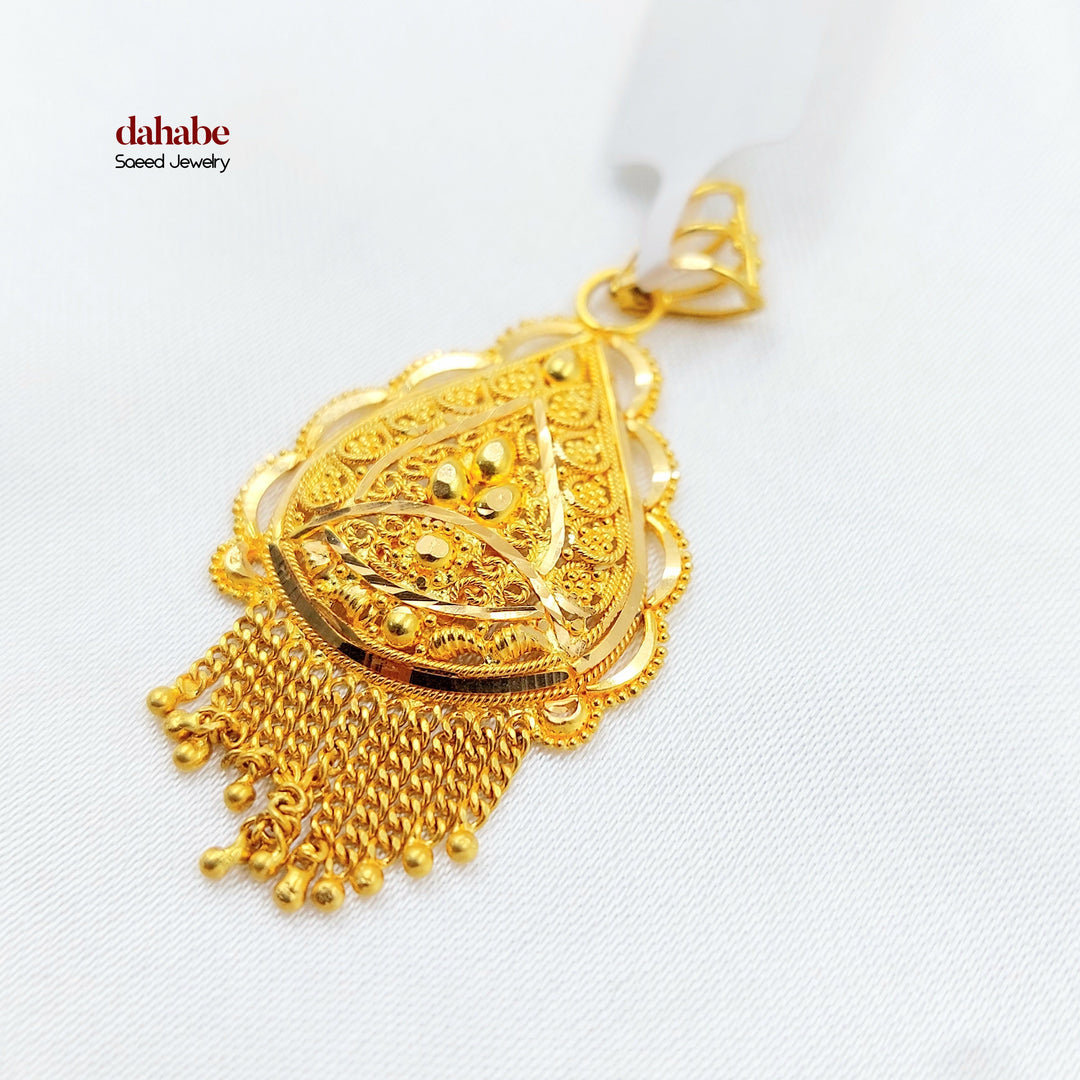 Indian Pendant Made of 21K Gold by Saeed Jewelry 