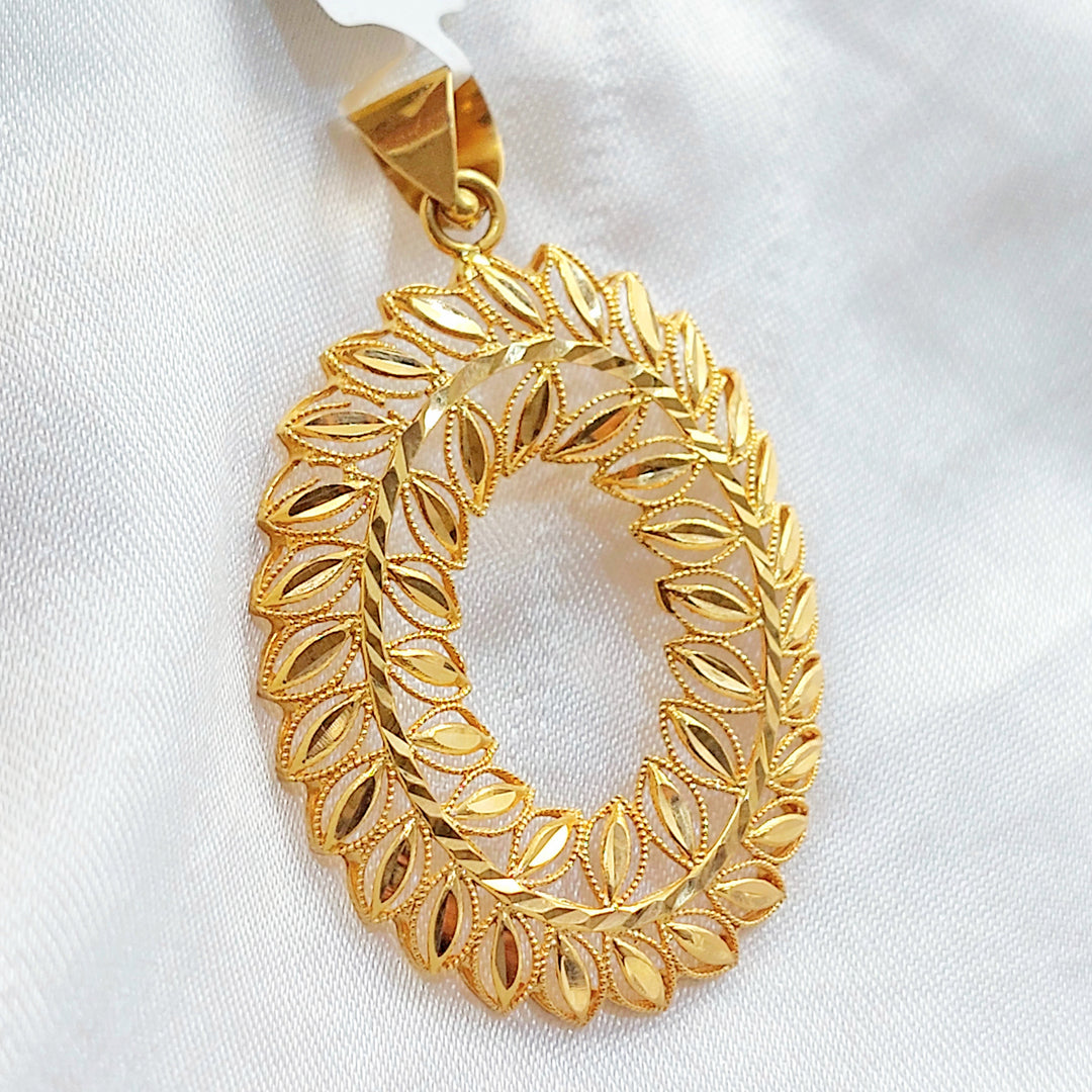 Leaf Pendant Made of 21K Gold by Saeed Jewelry 