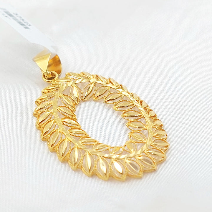Leaf Pendant Made of 21K Gold by Saeed Jewelry 