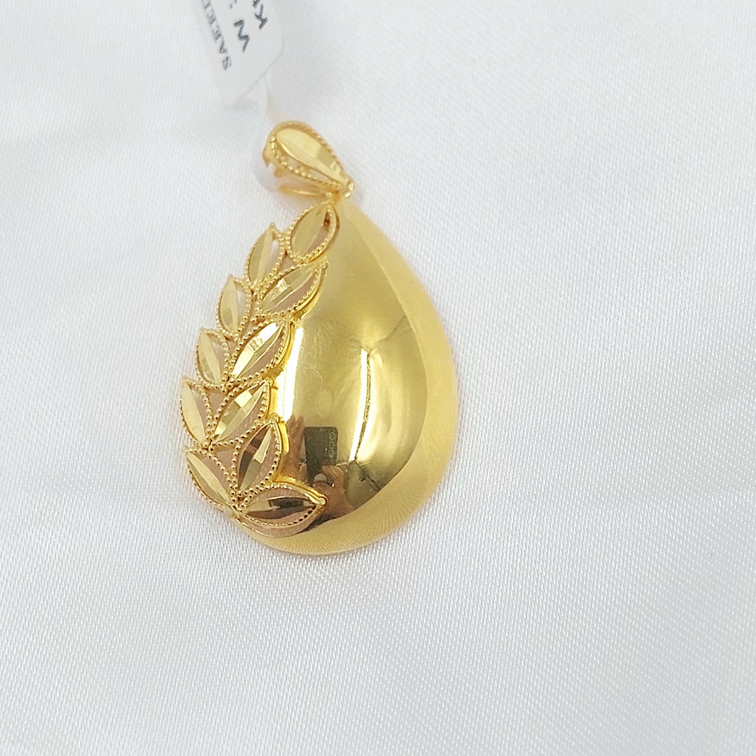 Leaf Pendant Made of 21K Gold by Saeed Jewelry 