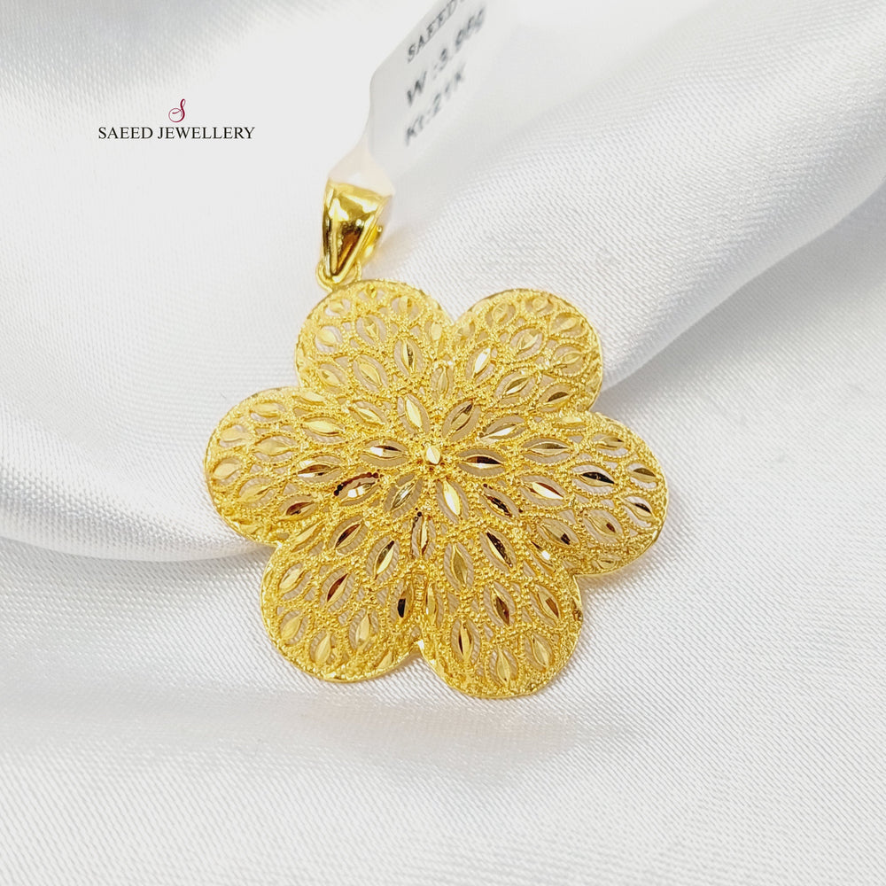 Leaf Pendant Made of 21K Gold by Saeed Jewelry 