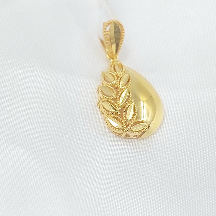 Leaf Pendant Made of 21K Gold by Saeed Jewelry 