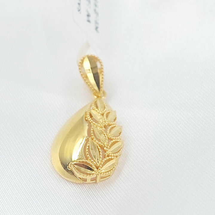 Leaf Pendant Made of 21K Gold by Saeed Jewelry 