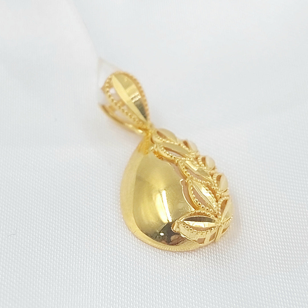Leaf Pendant Made of 21K Gold by Saeed Jewelry 
