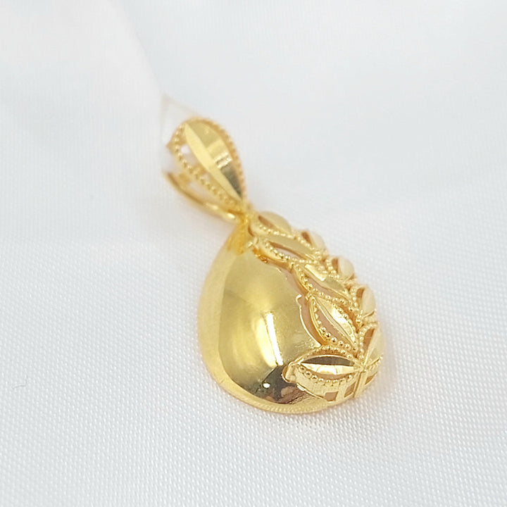 Leaf Pendant Made of 21K Gold by Saeed Jewelry 