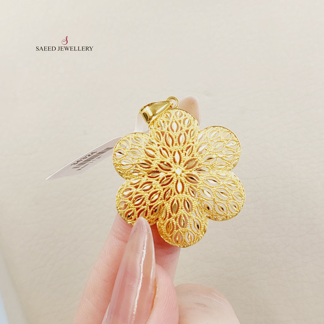Leaf Pendant Made of 21K Gold by Saeed Jewelry 