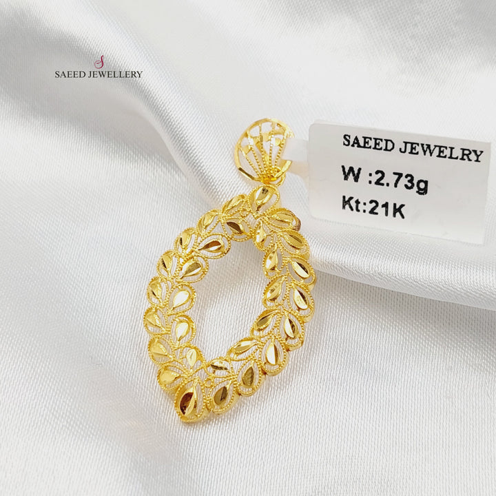 Leaf Pendant Made of 21K Gold by Saeed Jewelry 
