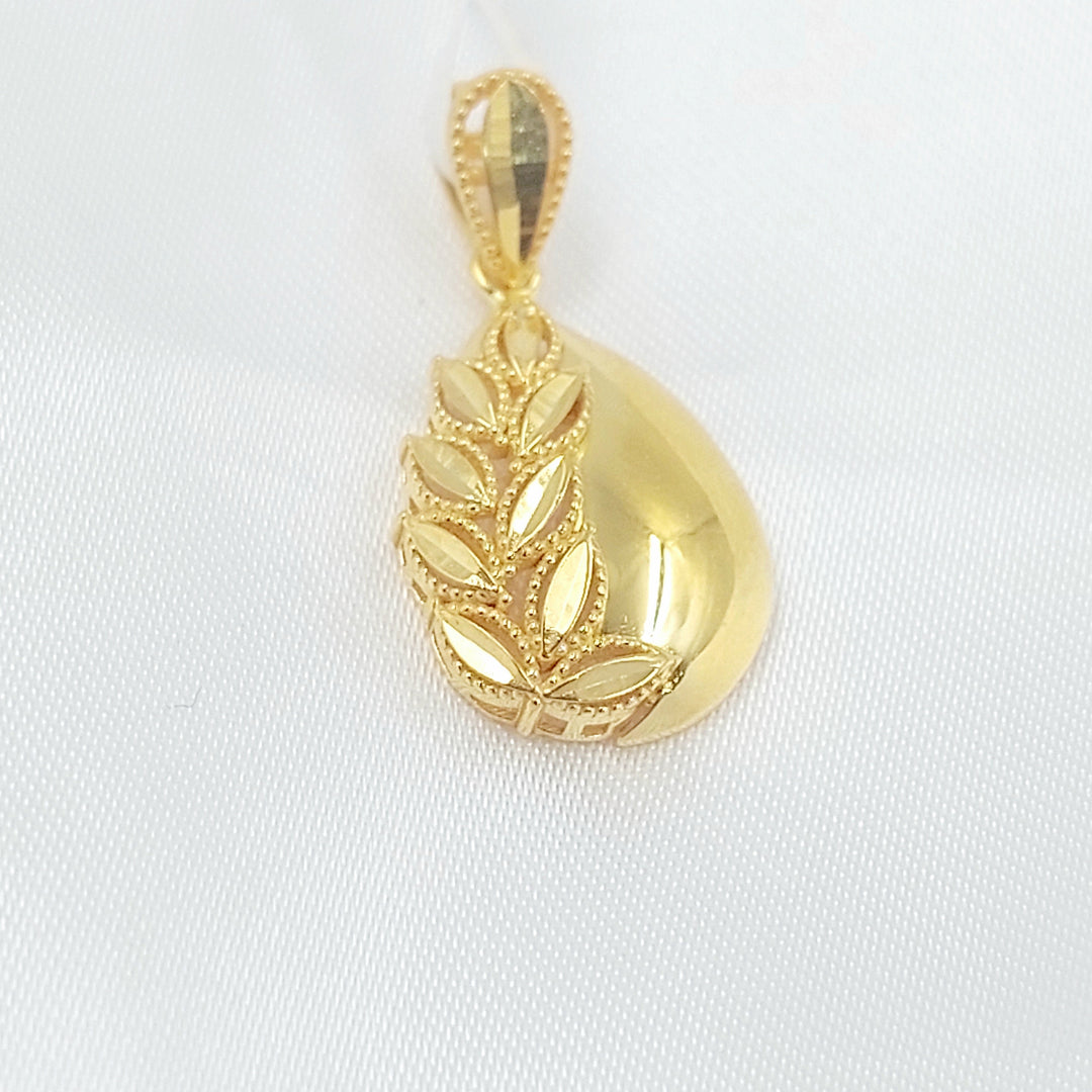Leaf Pendant Made of 21K Gold by Saeed Jewelry 