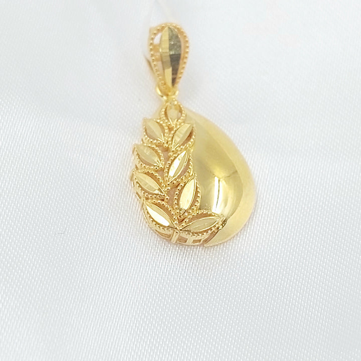 Leaf Pendant Made of 21K Gold by Saeed Jewelry 