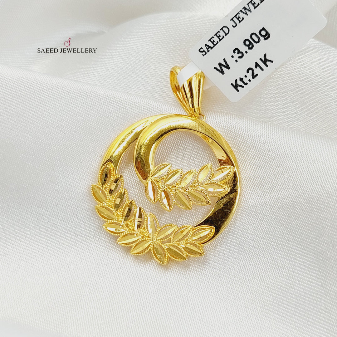 21K تعليقة ورق الشجر-مجوهرات الشيخ سعيد-Saeed Jewelry 