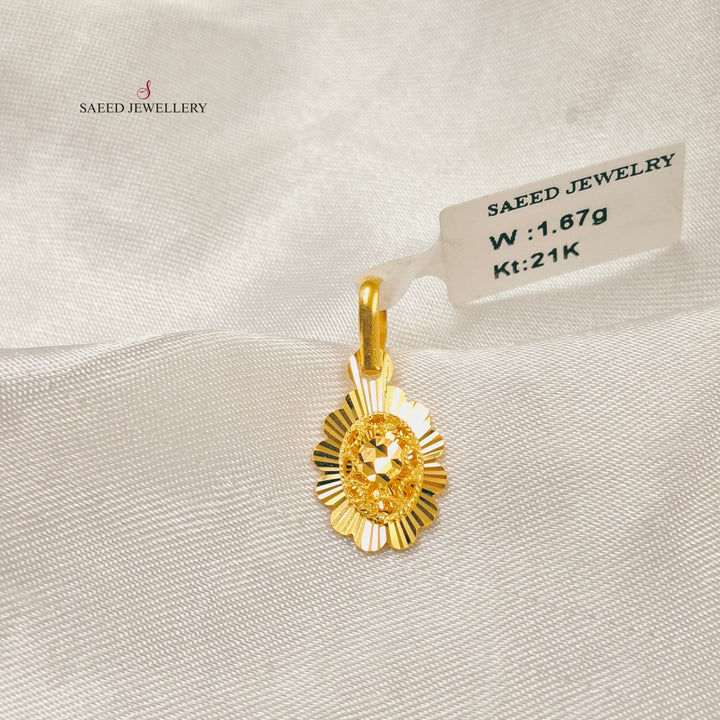 Light Kuwaiti Pendant Made of 21K Gold by Saeed Jewelry 