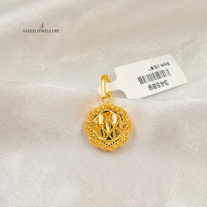 Light Kuwaiti Pendant Made of 21K Gold by Saeed Jewelry 