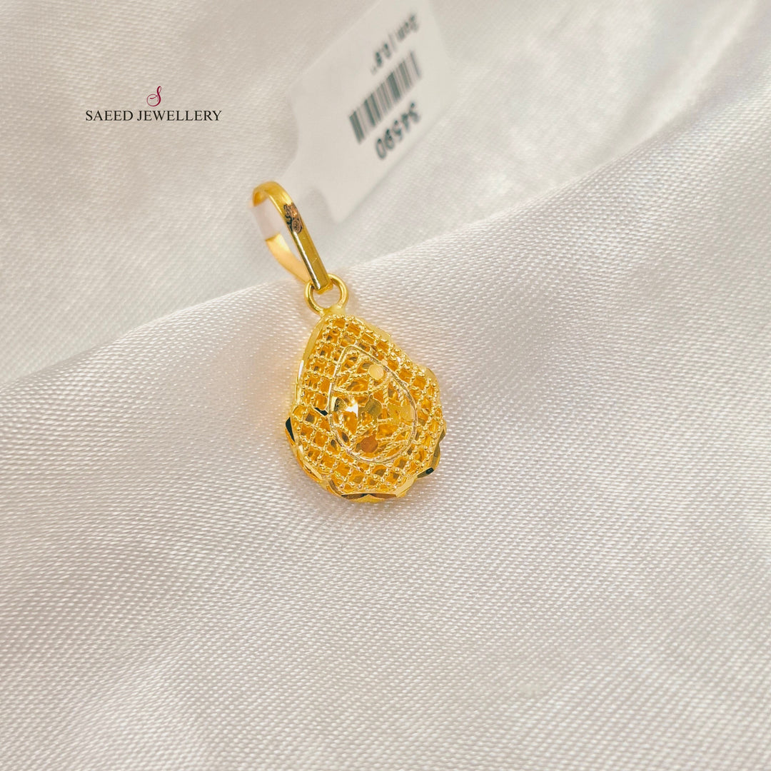 Light Kuwaiti Pendant Made of 21K Gold by Saeed Jewelry 