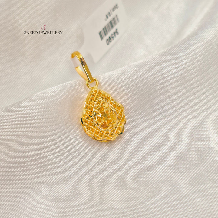 Light Kuwaiti Pendant Made of 21K Gold by Saeed Jewelry 